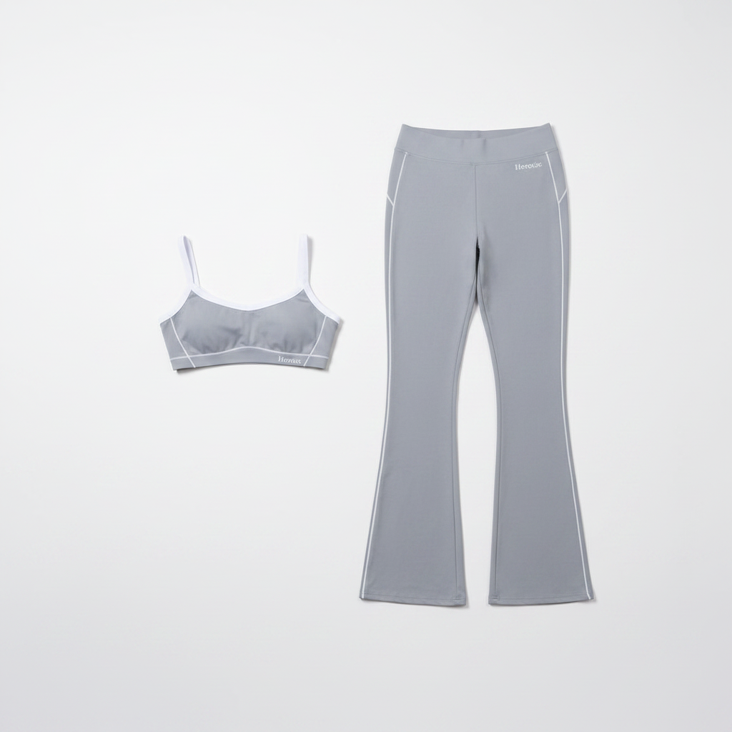 Grey Activewear Flat Lay Angled